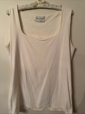 Zara Cream Scoop Neck Basic Tank Top